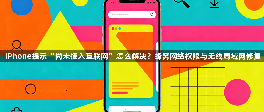 iPhone提示“尚未接入互联网”怎么解决?蜂窝网络权限与无线局域网修复1