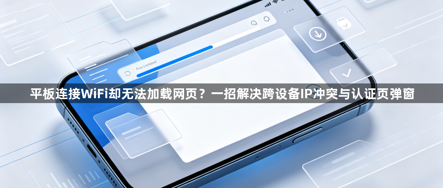 平板连接WiFi却无法加载网页？一招解决跨设备IP冲突与认证页弹窗1